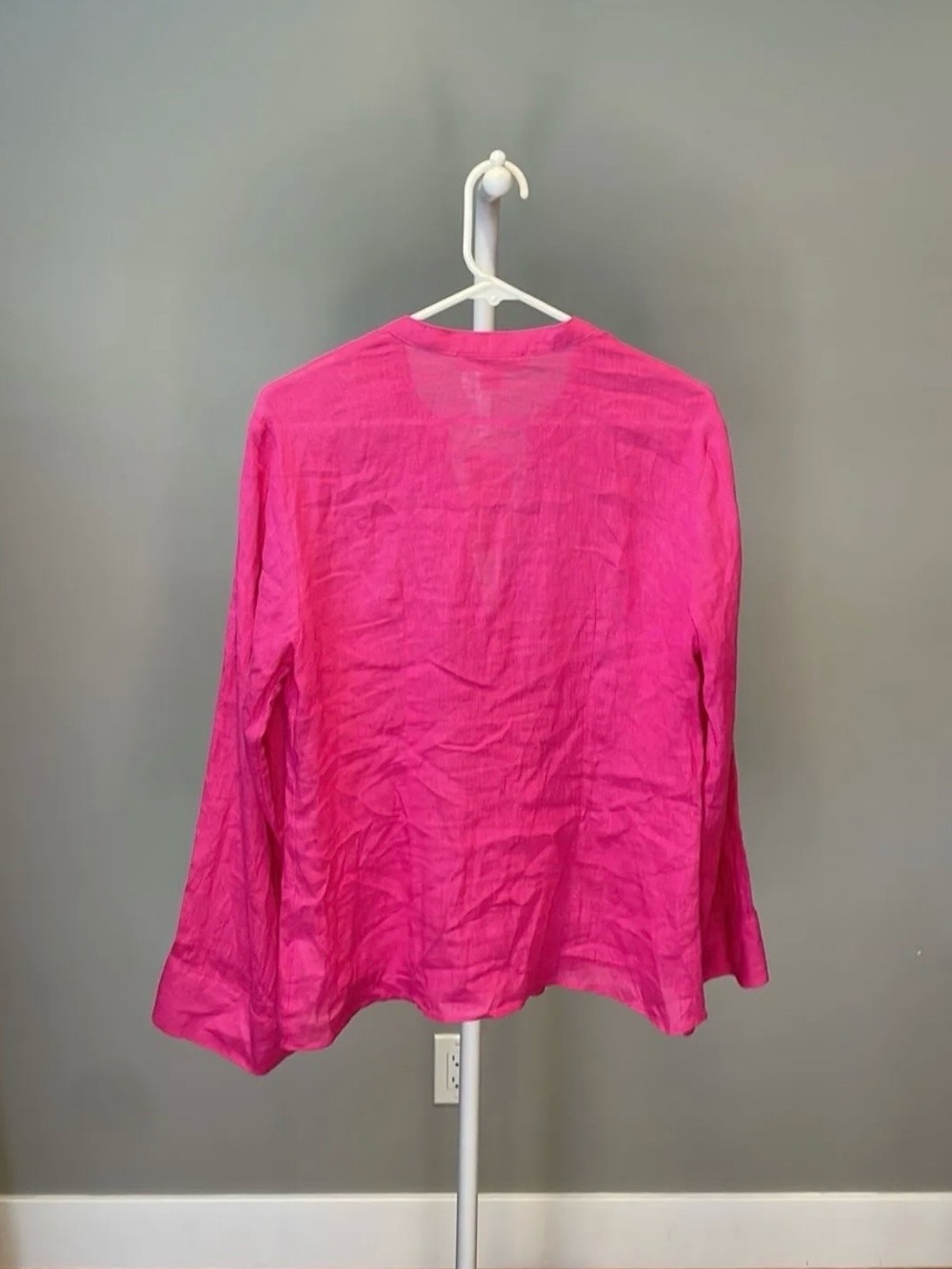 Michael Kors Fuchsia Tie-Front Blouse - Small - Picture 2 of 2